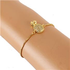 CZ Pineapple Slide Bracelet