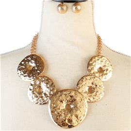 Metal Round Chain Necklace Set