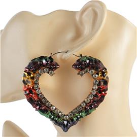 Metal Heart Chunky Hoop Earring