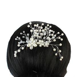 Wired Pearls Flower Hair Comb