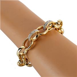 Rhodium Rolo Chain Bracelet