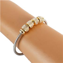 Rhodium CZ Cable Bangle Bracelet