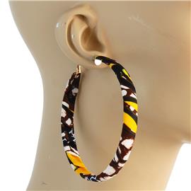 Fashion African Print Hoop Earring