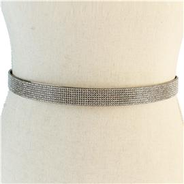 Metal 8 Lines Rhinestones Belt