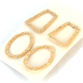 Metal Gemotric 2 Pcs Earring