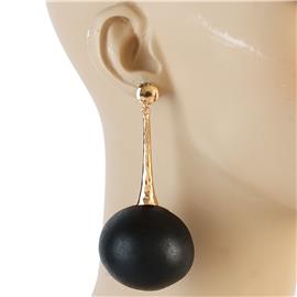 Fashion Wood Ball Earring