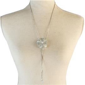 Natural Stone Flower Slide Necklace