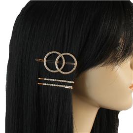 Rhinestones Round Hair Pin