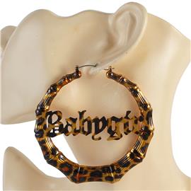 Metal Animal Print Baby Girl Hoop Earring