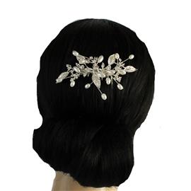 MetaL Pearl Leaves Hair Comb