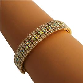 Rhinestones Casting Bangle Bracelet