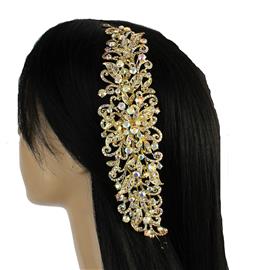 Crystal Metal Long Hair Comb