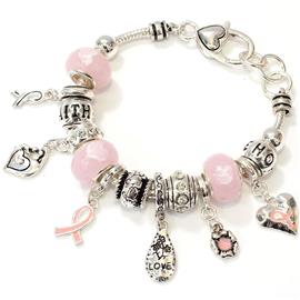 Pink Ribbon Charm Bracelet