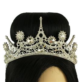 Crystal Metal Tower Paris Tiara