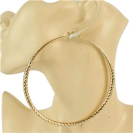 100mm Metal Texture Hoop Earring