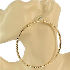 100mm Metal Texture Hoop Earring