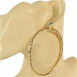 80mm Metal Texture Hoop Earring