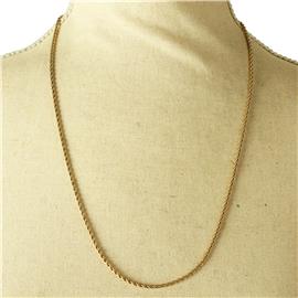 ""24" Stainless Steel Twisted Chain Necklace "