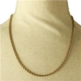 ""20" Stainless Steel Twisted Chain Necklace"