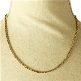 ""18" Stainless Steel Twisted Chain Necklace "