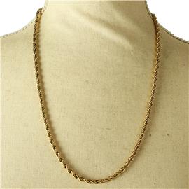 ""24" Stainless Steel Twisted Chain Necklace"