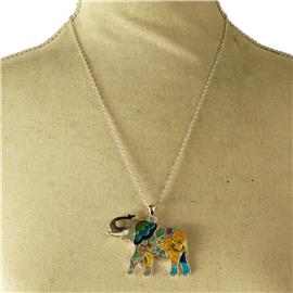 Ennamel Elephant Pendant Necklace