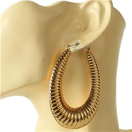 Metal Oval Hoop Earring