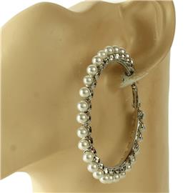 ""50mm" Pearl Hoop Earring "