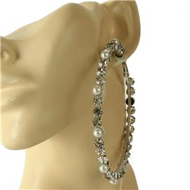 ""80mm" Pearls Hoop Earring "