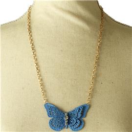 Metal Butterfly Pendant Necklace