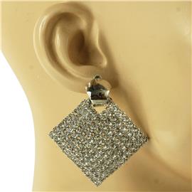 Rhinestones Square Earring