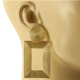 Metal Rectangle Earring