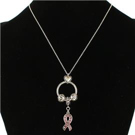 Pink Ribbon Necklace