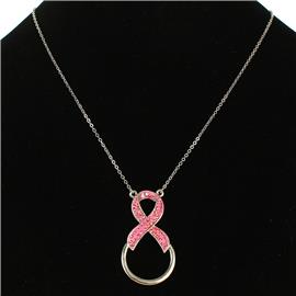 Pink Ribbon Necklace