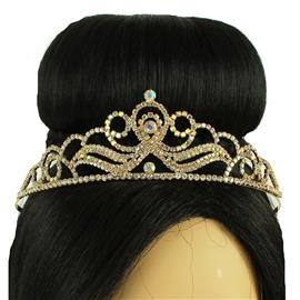 Rhinestones Swirl Tear Tiara