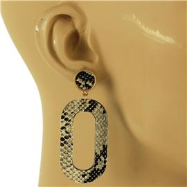 Fashion Oval Animal Print Earring