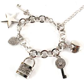 Metal Chain Lock Charms Bracelet