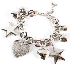 Metal Chain Heart Star Charms Bracelet