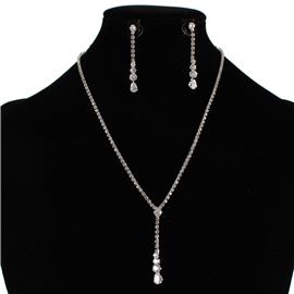 CZ Drop Necklace Set