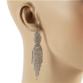 Rhinestones Twisted Frigeds Earring