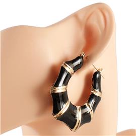 Enamel Metal Hoop Earring