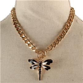 Chain Pendant Dragonfly Necklace