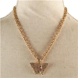 Chain Pendant Butterfly Necklace