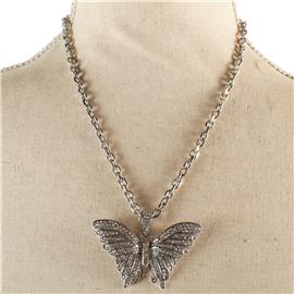 Link Chain Pendant Butterfly Necklace