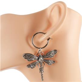 Fashion Hoop Dragon Fly Earring