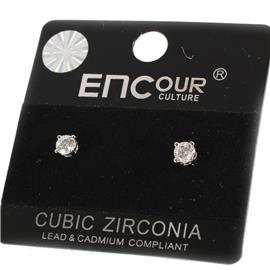 15in Cubic Zirconia Round Stud Earring