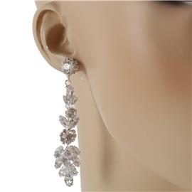 Glass Stones Long Flower Earring