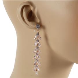 Glass Stones Long Teardrop Earring