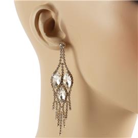 Rhinestones Oval Fringeds Earring