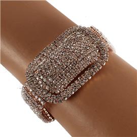 Rhinestones Casting Rectangle Bracelet